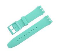 LUGEMA Correa de silicona de Color caramelo Compatible con Swatch 12mm 16mm 17mm 19mm 20mm pulsera de repuesto de moda transparente accesorios de reloj (Color : Mint green, Size : 19mm)
