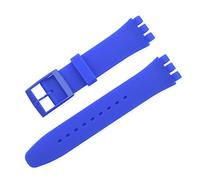 LUGEMA Correa de silicona de Color caramelo Compatible con Swatch 12mm 16mm 17mm 19mm 20mm pulsera de repuesto de moda transparente accesorios de reloj (Color : Blue, Size : 20mm)