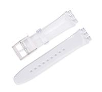 LUGEMA Correa de silicona de Color caramelo Compatible con Swatch 12mm 16mm 17mm 19mm 20mm pulsera de repuesto de moda transparente accesorios de reloj (Color : Transparent, Size : 19mm)
