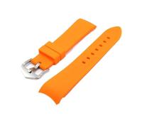 LUGEMA Correa de silicona suave de 18mm, 20mm, 22mm, 24mm, banda de goma de arco de codo Universal, pulsera de repuesto impermeable deportiva, accesorios for reloj(Orange,18mm)