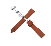 LUGEMA Correa Lisa De Acero Con Hebilla De Mariposa For Reloj De 10-24 Mm, 20 Mm Y 22 Mm(Light Brown,13mm)