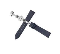 LUGEMA Correa Lisa De Acero Con Hebilla De Mariposa For Reloj De 10-24 Mm, 20 Mm Y 22 Mm(Navy blue,12mm)