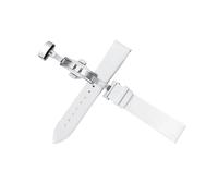 LUGEMA Correa Lisa De Acero Con Hebilla De Mariposa For Reloj De 10-24 Mm, 20 Mm Y 22 Mm(White,15mm)