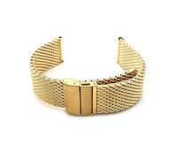 LUGEMA Correa Milanesa Compatible Con Correa De Reloj 20 Mm 22 Mm Doble Prensa Hebilla Plegable Milan Malla Correa Reloj De Metal Pulsera Pulsera De Plata Negra (Color : Gold, Size : 22mm)
