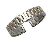 LUGEMA Correas De Reloj De Acero Inoxidable De 12 Mm, 14 Mm, 15 Mm, 16 Mm, 17 Mm, 18 Mm, 20 Mm, 21 Mm, 22 Mm Y 23 Mm, Correa De Metal En Oro Rosa.(Silver gold,24mm)