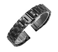 LUGEMA Correas De Reloj De Acero Inoxidable De 12 Mm, 14 Mm, 15 Mm, 16 Mm, 17 Mm, 18 Mm, 20 Mm, 21 Mm, 22 Mm Y 23 Mm, Correa De Metal En Oro Rosa.(Black,20mm)