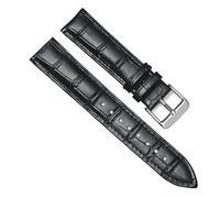 LUGEMA Correas De Reloj De Cuero Genuino De 16 Mm, 18 Mm, 20 Mm, 22 Mm Y 24 Mm Con Hebilla De Acero.(Black-S,16mm)