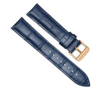 LUGEMA Correas De Reloj De Cuero Genuino De 16 Mm, 18 Mm, 20 Mm, 22 Mm Y 24 Mm Con Hebilla De Acero.(Blue-RG,14mm)