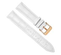 LUGEMA Correas De Reloj De Cuero Genuino De 16 Mm, 18 Mm, 20 Mm, 22 Mm Y 24 Mm Con Hebilla De Acero.(White-RG,14mm)