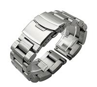 LUGEMA Espesamiento sólido de 5,5 mm 316L de acero inoxidable reloj de reloj for Panerai Breitling Banda de reloj 22 mm 24 mm 26 mm Correa de metal pulsera de pulsera(Silver,22mm)