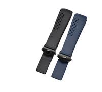 LUGEMA Mira la pulsera compatible con Etiqueta heuer carrera Cadena de reloj 20 22 24mm TPU Silicone Watch Strap Watch Accesorios Cadena de banda de reloj de goma(Blue-Rose Clasp)