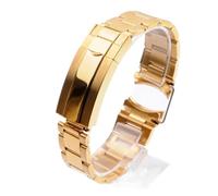LUGEMA Mira la pulsera compatible con Rolex. SUBMARINISTA Yate-master Tonera Banda de reloj de reloj de reloj de reloj de reloj de acero inoxidable sólido (Color : Gold, Size : 20mm Without Logo)