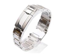 LUGEMA Mira la pulsera compatible con Rolex. SUBMARINISTA Yate-master Tonera Banda de reloj de reloj de reloj de reloj de reloj de acero inoxidable sólido (Color : Silver, Size : 21mm Without Logo)