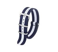LUGEMA Nylon Watch Band Wamkband Correa de cuero 18mm 20 mm 22 mm 24mm de reloj Accesorios de acero inoxidable Hombres Mujer de(Silver,18mm)