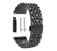 LUGEMA Pulsera de acero inoxidable compatible con Samsung Galaxy Watch 3 Lte 4 Pulsera de correa de 1mm 45mm for Gear Sport / S2 S3 S3 42mm 46mm 20mm 22mm bandas(Blue gold,For S3 Classic)