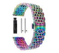 LUGEMA Pulsera de acero inoxidable compatible con Samsung Galaxy Watch 3 Lte 4 Pulsera de correa de 1mm 45mm for Gear Sport / S2 S3 S3 42mm 46mm 20mm 22mm bandas(Black,For S3 Classic)