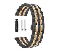 LUGEMA Pulsera de acero inoxidable compatible con Samsung Galaxy Watch 3 Lte 4 Pulsera de correa de 1mm 45mm for Gear Sport / S2 S3 S3 42mm 46mm 20mm 22mm bandas(Black Rose Gold,For S3 Classic)
