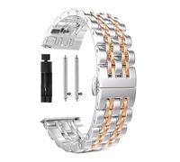 LUGEMA Pulsera de acero inoxidable compatible con Samsung Galaxy Watch 3 Lte 4 Pulsera de correa de 1mm 45mm for Gear Sport / S2 S3 S3 42mm 46mm 20mm 22mm bandas(Silver Gold,For S3 Classic)