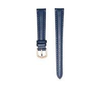 LUGEMA Pulsera de cuero genuino 14 mm 16 mm 18 mm 20 mm Banda de reloj suave Simple Reloj Correa for mujer Reloj de cuero de mujer Color azul(Dark blue rose bk,16mm)