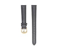 LUGEMA Pulsera de cuero genuino 14 mm 16 mm 18 mm 20 mm Banda de reloj suave Simple Reloj Correa for mujer Reloj de cuero de mujer Color azul(Gray gold buckle,18mm)