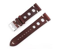 LUGEMA Pulsera de reloj de reloj de reloj de reloj de reloj de cuero vintage hecha a mano Pulsera 18mm20mm 22mm 24mm Red Black Brown Color(Dark coffee,20mm)