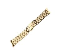 LUGEMA Reloj Band 12 14 15 16 17 18 19 20 21mm 22 mm 23mm 24mm Strap de acero inoxidable de acero inoxidable Curvado Final de mariposa Pulsera de la correa de la hebilla(Gold,19mm)