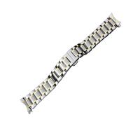 LUGEMA Reloj Band 12 14 15 16 17 18 19 20 21mm 22 mm 23mm 24mm Strap de acero inoxidable de acero inoxidable Curvado Final de mariposa Pulsera de la correa de la hebilla(Silver Gold,20mm)