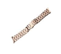 LUGEMA Reloj Band 12 14 15 16 17 18 19 20 21mm 22 mm 23mm 24mm Strap de acero inoxidable de acero inoxidable Curvado Final de mariposa Pulsera de la correa de la hebilla(Rose Gold,15mm)