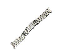 LUGEMA Reloj Band 12 14 15 16 17 18 19 20 21mm 22 mm 23mm 24mm Strap de acero inoxidable de acero inoxidable Curvado Final de mariposa Pulsera de la correa de la hebilla(Silver Gold,12mm)