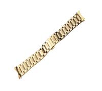 LUGEMA Reloj Band 12 14 15 16 17 18 19 20 21mm 22 mm 23mm 24mm Strap de acero inoxidable de acero inoxidable Curvado Final de mariposa Pulsera de la correa de la hebilla(Gold,20mm)