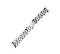 LUGEMA Reloj Band 12 14 15 16 17 18 19 20 21mm 22 mm 23mm 24mm Strap de acero inoxidable de acero inoxidable Curvado Final de mariposa Pulsera de la correa de la hebilla(Silver,14mm)