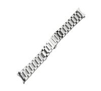 LUGEMA Reloj Band 12 14 15 16 17 18 19 20 21mm 22 mm 23mm 24mm Strap de acero inoxidable de acero inoxidable Curvado Final de mariposa Pulsera de la correa de la hebilla(Silver,17mm)