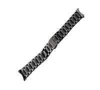 LUGEMA Reloj Band 12 14 15 16 17 18 19 20 21mm 22 mm 23mm 24mm Strap de acero inoxidable de acero inoxidable Curvado Final de mariposa Pulsera de la correa de la hebilla(Black,12mm)