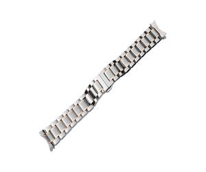 LUGEMA Reloj Band 12 14 15 16 17 18 19 20 21mm 22 mm 23mm 24mm Strap de acero inoxidable de acero inoxidable Curvado Final de mariposa Pulsera de la correa de la hebilla(Silver RoseGold,20mm)