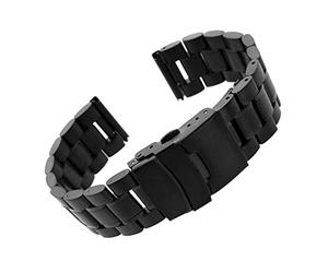 LUGEMA Reloj Band 18mm 20 mm 22 mm 24 mm Reemplazo de reloj de reloj de reemplazo de acero inoxidable Banda de doble bloqueo de banda de la banda de la pulsera Pulsera(Rose Gold,24mm)