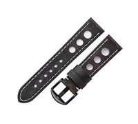 LUGEMA Reloj Band Strap Soft Cuero Reloj de la banda de la pulsera con hebilla Cuero de vaca Tres agujeros Cinturón de reloj transpirable 20mm 22mm Marrón vintage(Coffee-Black,22mm)