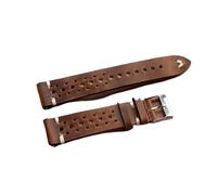 LUGEMA Reloj de cuero genuino retro 18 mm 20 mm 22 mm 24 mm Calafskin Watchskin correas poroso transpirable hecho a mano costuras compatibles con hombres(Brown white wire,22mm)