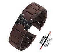 LUGEMA Reloj de goma de silicona de acero en caucho compatible con AR5890 AR5889 AR5858 AR5920 AR5868 AR8023 Hombre 23mm mujer 20mm reloj banda pulsera(Brown black buckle,20mm)