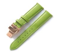 LUGEMA Reloj De Piel Con Piel De Vacuno Suave Verde Sustituto De Accesorios De Reloj For Hombre Y Mujer Compatible Con Longines Compatible Con Accesorios De Correa Tissot(Green rose,18)