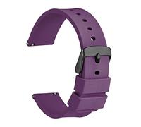 LUGEMA Reloj de reloj 14 mm 18 mm 20 mm 22 mm 24 mm Silicona Sport Watch Strap Hombres Mujeres Presión Pulsera de goma Pulsera de goma Hebilla inoxidable(Purple,16mm)