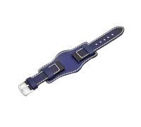 LUGEMA Reloj de reloj de pulsera de hombre hechos a mano retro 20 mm 22 mm Pulsera de reloj de cuero Pulsera Azul Azul Negro Verde Rojo Color Rojo Correa(Blue,20mm)