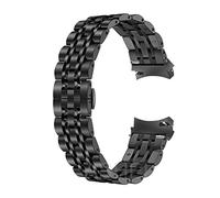 LUGEMA Sin trampas de huecos Compatible con Samsung Galaxy Watch 4 Banda clásica de 42 mm 46 mm brazalete de acero inoxidable Pulsera de extremo curvado compatible con Galaxy Watch 4 40mm 44mm(Black,G