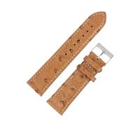 LUGEMA Vintage cuero genuino reloj de reloj 18 mm 20 mm 22 mm patrón de avestruz reloj negro correa correa compatible con hombres relojes de reloj (Color : Tan-white line, Size : 22mm)