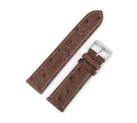 LUGEMA Vintage cuero genuino reloj de reloj 18 mm 20 mm 22 mm patrón de avestruz reloj negro correa correa compatible con hombres relojes de reloj (Color : Coffee-white line, Size : 18mm)