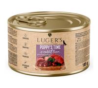 Luger's Puppy's Time - Comida húmeda para cachorros - Hígado de conejo, espinacas y arándanos - Cantidad: 185 g