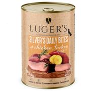 Luger's Silver's Daily Bites - Comida húmeda para perros mayores - Pollo, pavo y patata - Cantidad: 400 g