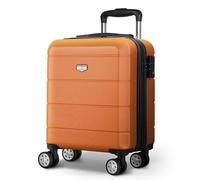 LUGG Equipaje Ligero de tamaño de Cabina - Carrito de poliéster 600D Duradero Push up - Ruedas sólidas - Easyjet, Ryanair, British Airways - Airway Locker, Orange, 56x45x25cm, Naranja