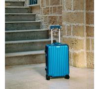 LUGGAGE ALUMINIUM - Maleta Rígida De Aluminio Con Doble Cierre TSA Y Ruedas Multidireccionales Azul Cobalto