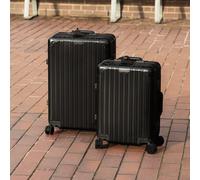 LUGGAGE ALUMINIUM - Maleta Rígida De Aluminio Con Doble Cierre TSA Y Ruedas Multidireccionales Negro
