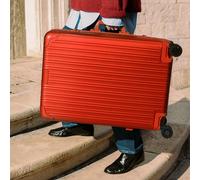 LUGGAGE ALUMINIUM - Maleta Rígida De Aluminio Con Doble Cierre TSA Y Ruedas Multidireccionales Rojo